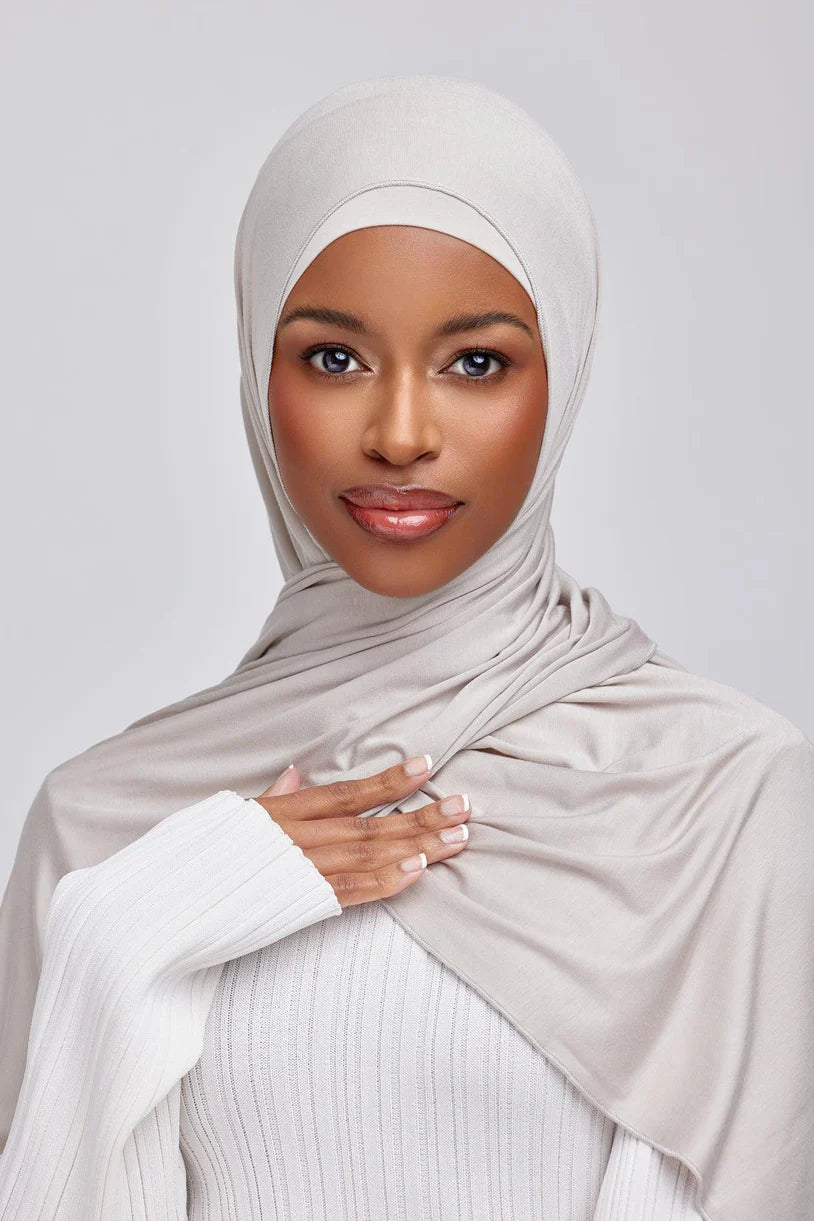 OEKO-TEX™ Bamboo Jersey Hijab Set - Toasted Sand