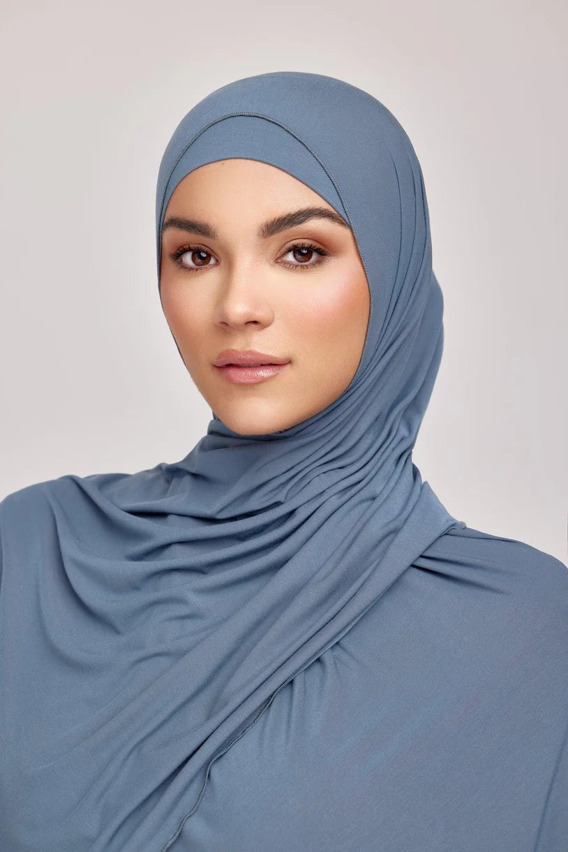 OEKO-TEX™ Bamboo Jersey Hijab Set - Midnight Meadow