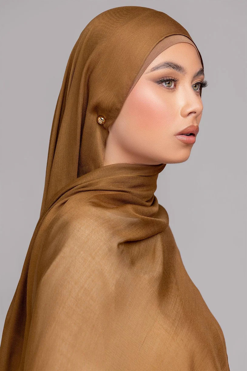 Modal Matching Hijab Set- Coffee Bean