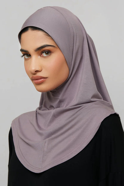 Amira Bamboo Jersey Instant Hijab - Purple Dove