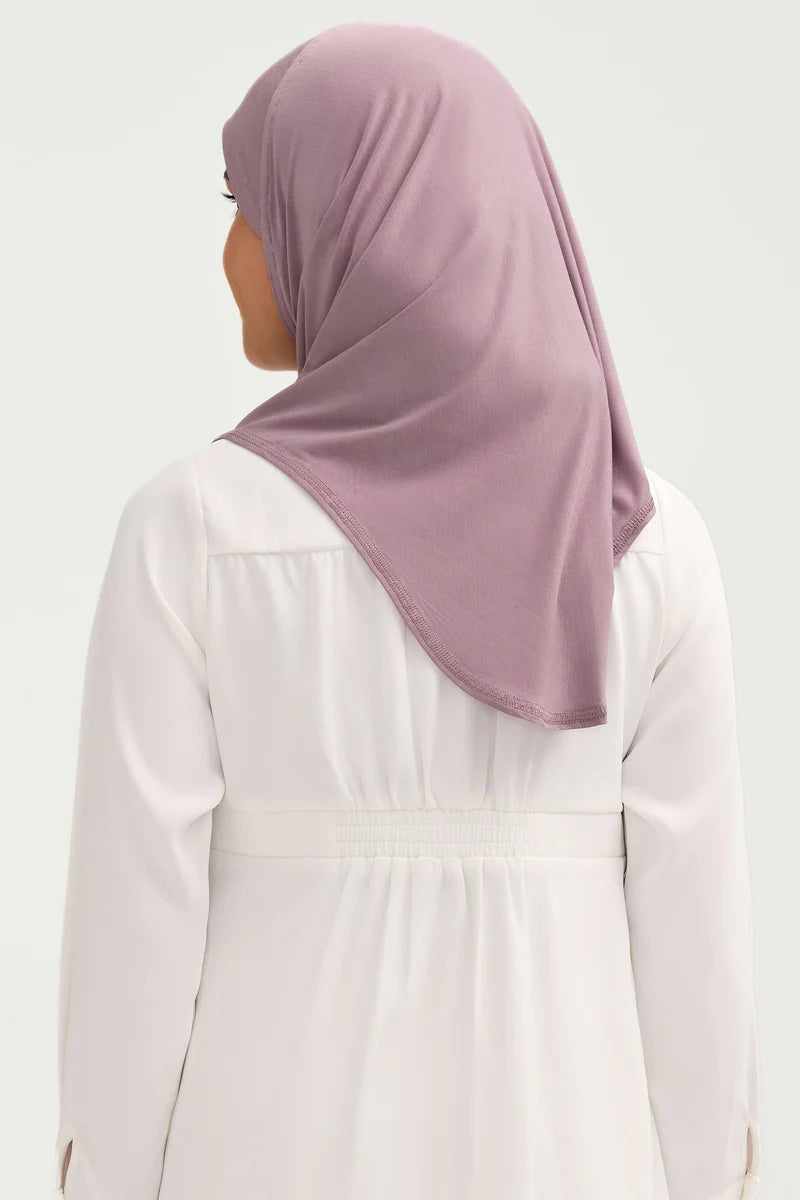 Amira Bamboo Jersey Instant Hijab - Purple Dove (Girls)