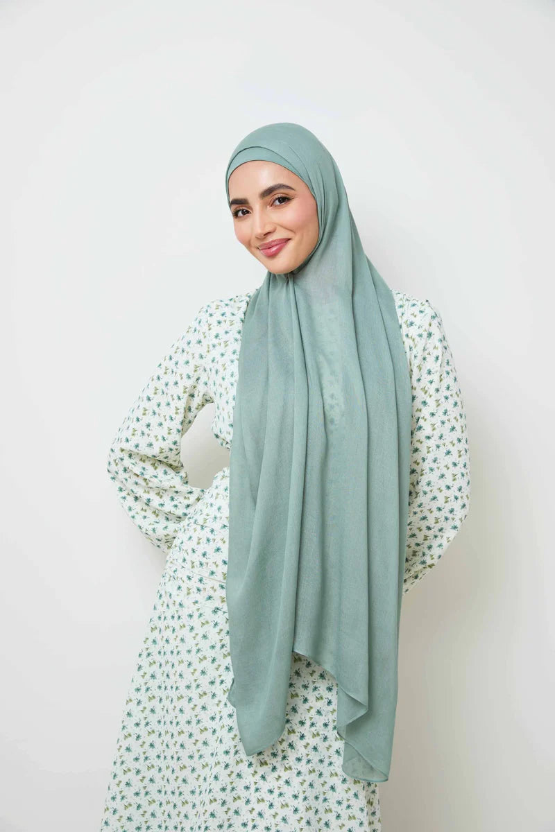 Bamboo Woven Hijab - Chinois Green