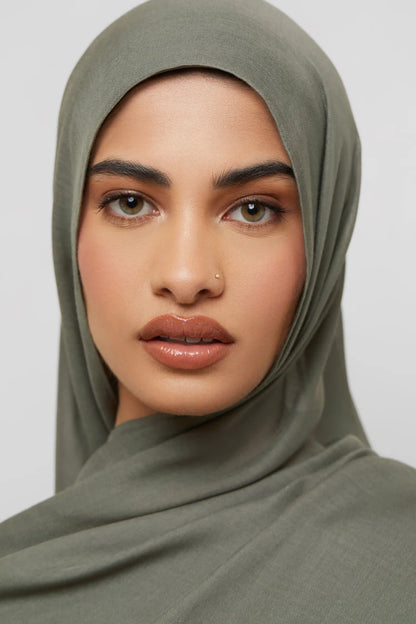 Bamboo Woven Hijab - Muted Basel