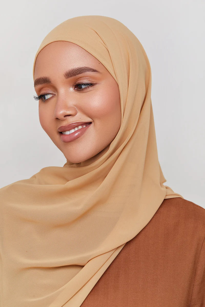 Chiffon LITE Hijab - Curry Brown