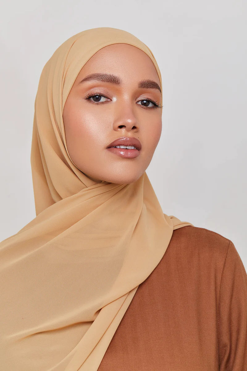 Chiffon LITE Hijab - Curry Brown