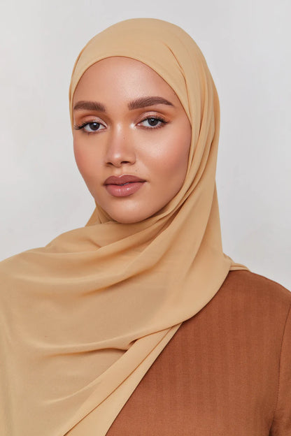 Chiffon LITE Hijab - Curry Brown