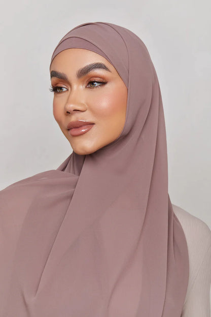 Chiffon LITE Hijab - Deep Taupe