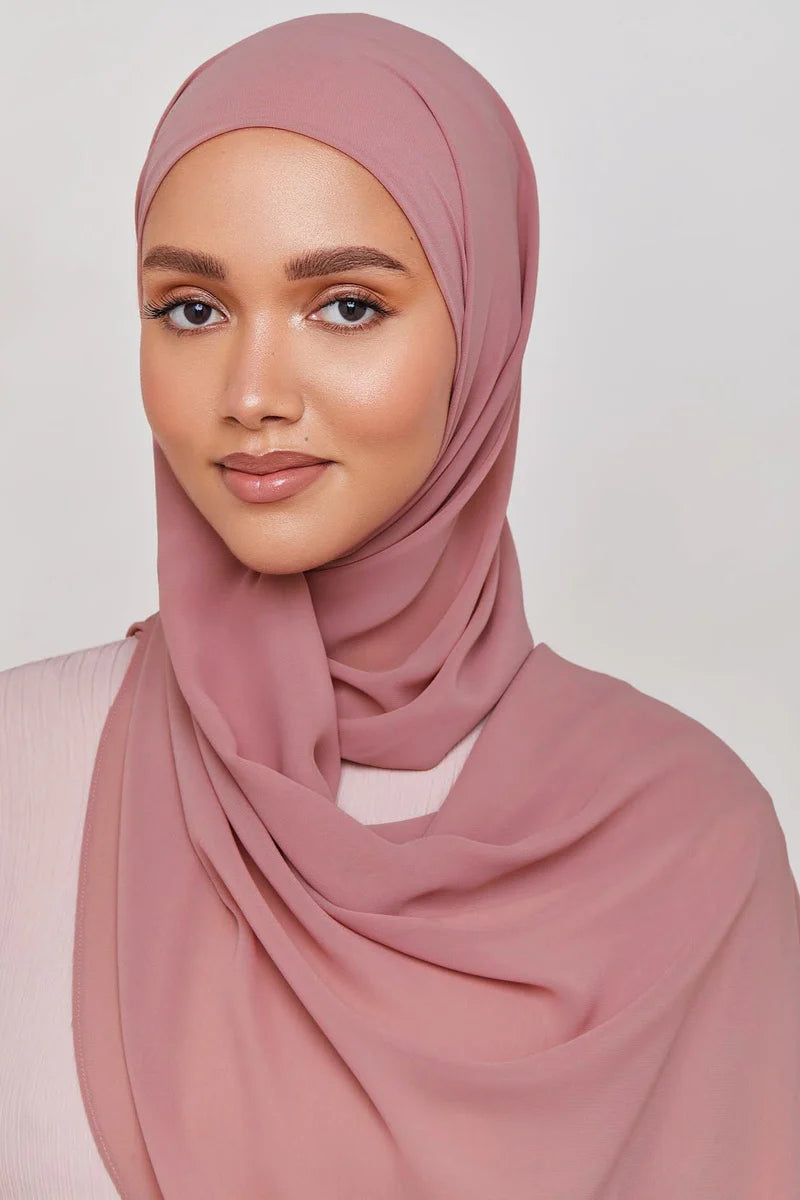 Chiffon LITE Hijab - Dusty Rose