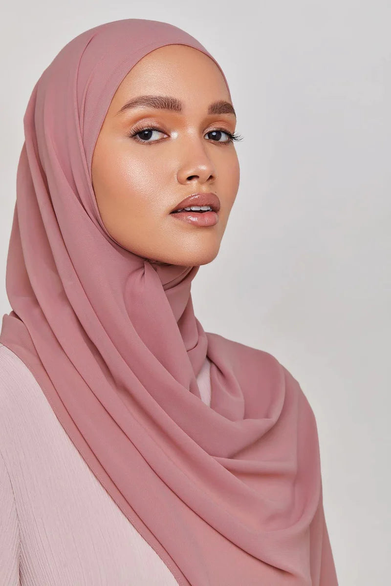 Chiffon LITE Hijab - Dusty Rose