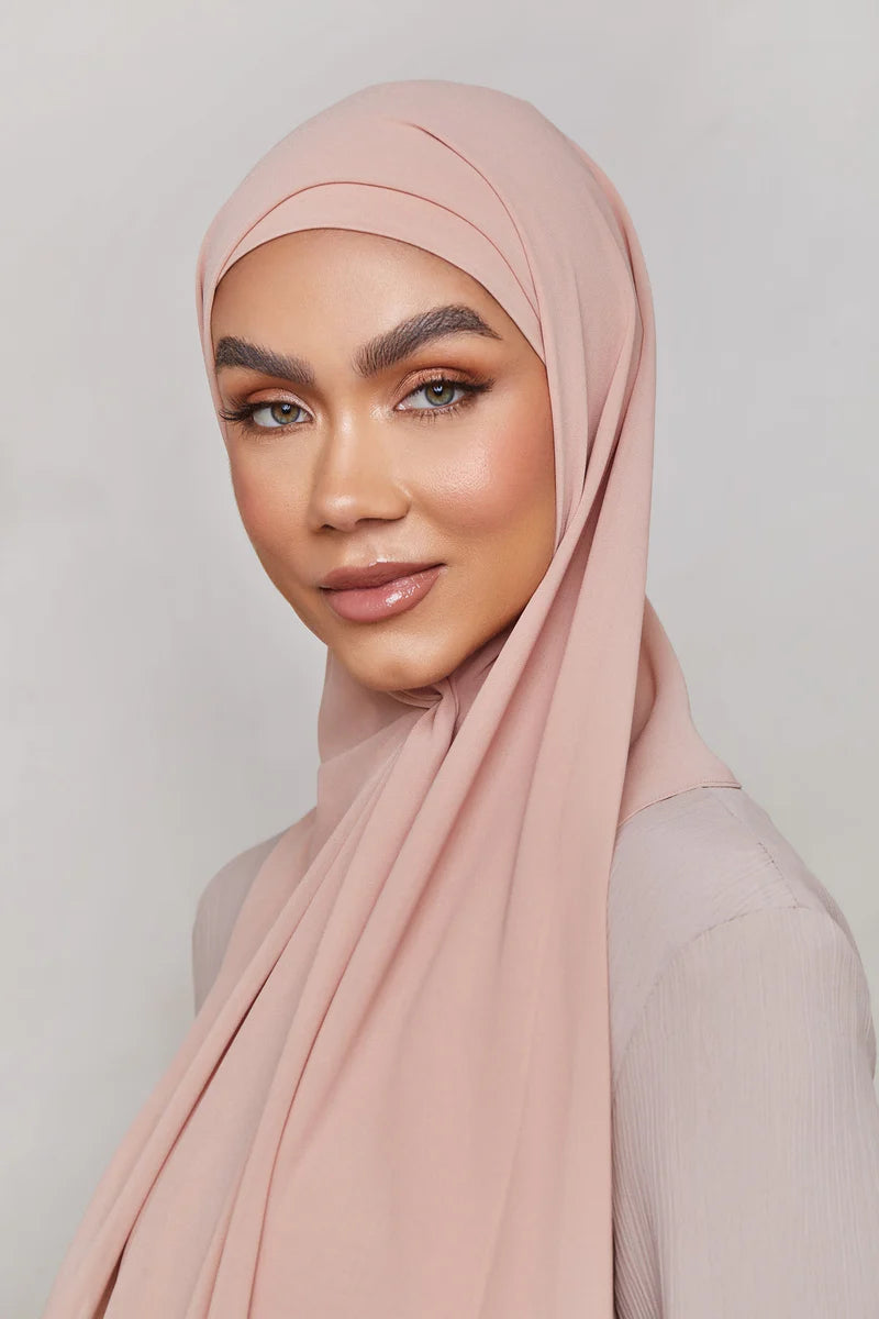 Chiffon LITE Hijab - Mahogany Rose