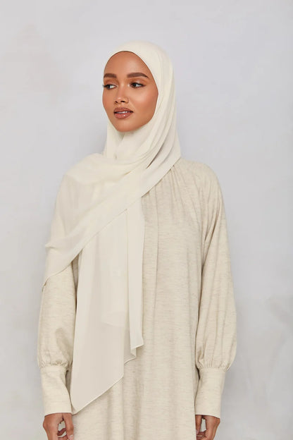 Chiffon LITE Hijab - Off White