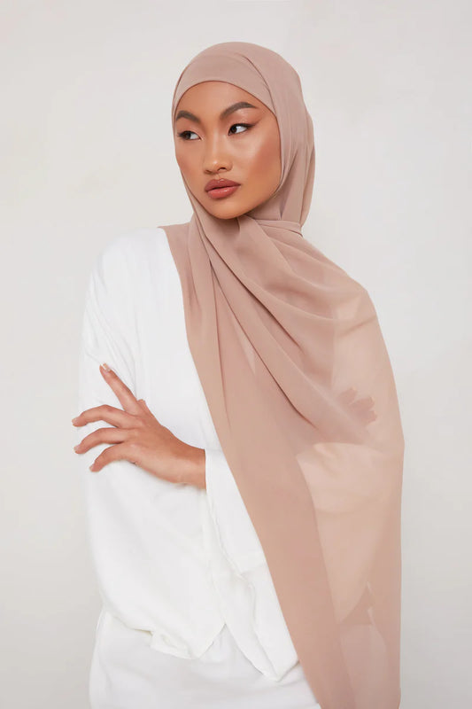 Chiffon LITE Hijab - Sand Flower