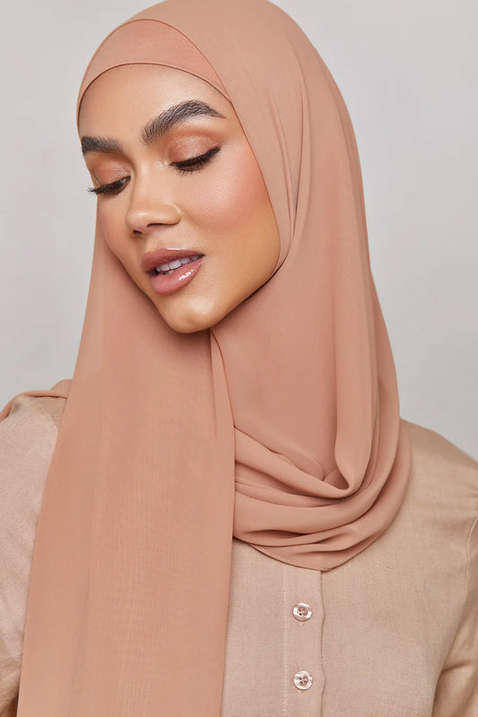 Chiffon LITE Hijab - Tawny Brown