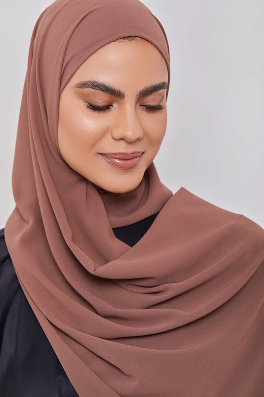 Essential Chiffon Hijab - Chocolate Creme