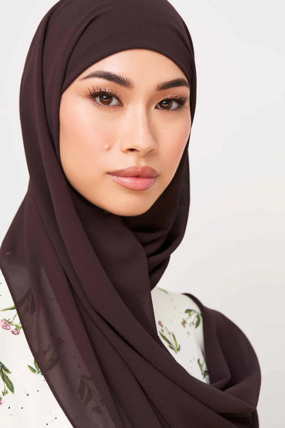 Essential Chiffon Hijab - Chocolate Plum