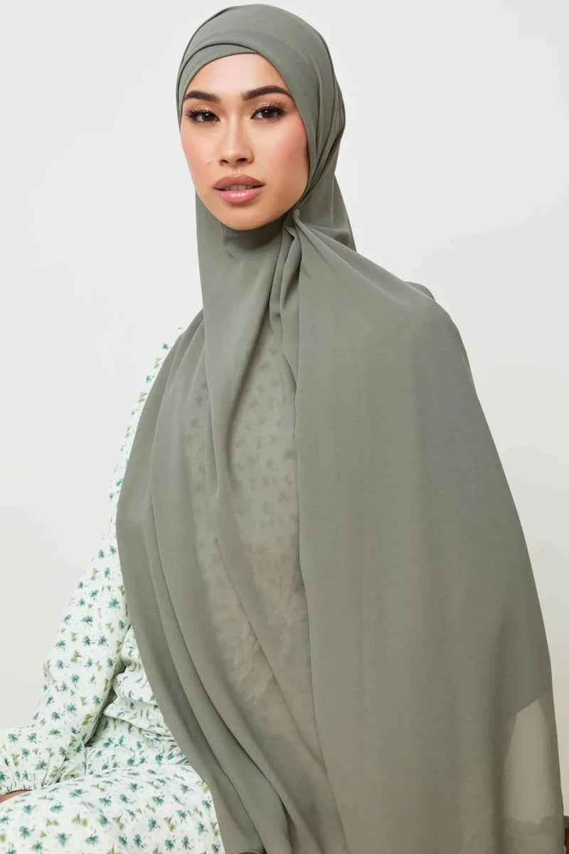 Essential Chiffon Hijab & Matching Undercap Set - Shadow