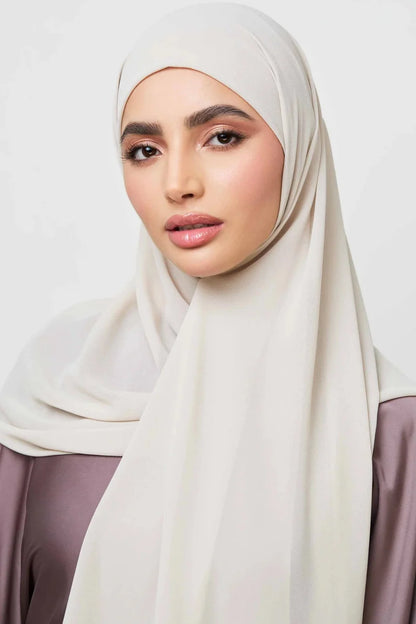 Essential Chiffon Hijab & Matching Undercap Set - Stone