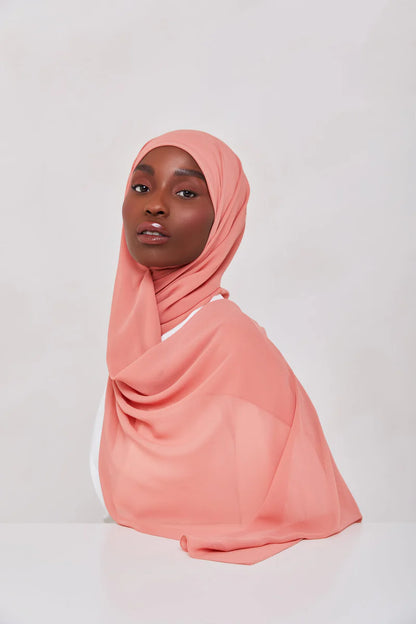 Essential Chiffon Hijab - Warm Peach