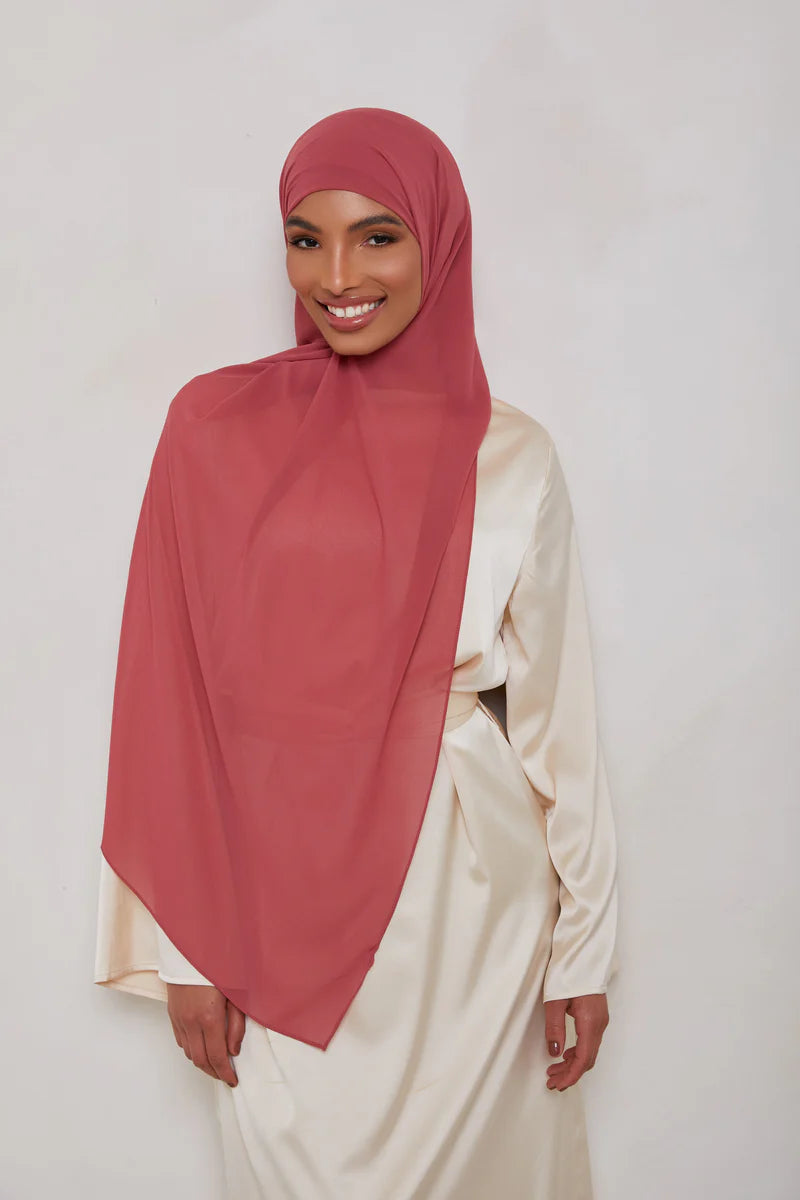 Essential Chiffon Hijab - Warm Rose