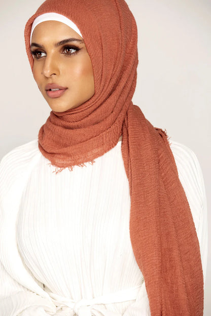 Everyday Crinkle Hijab - Burnt Ochre