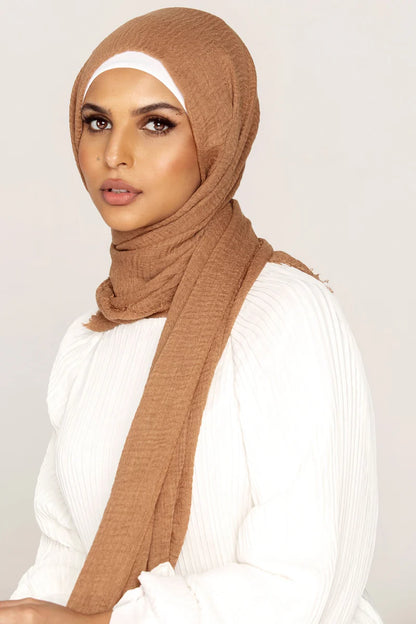 Everyday Crinkle Hijab - Wheat