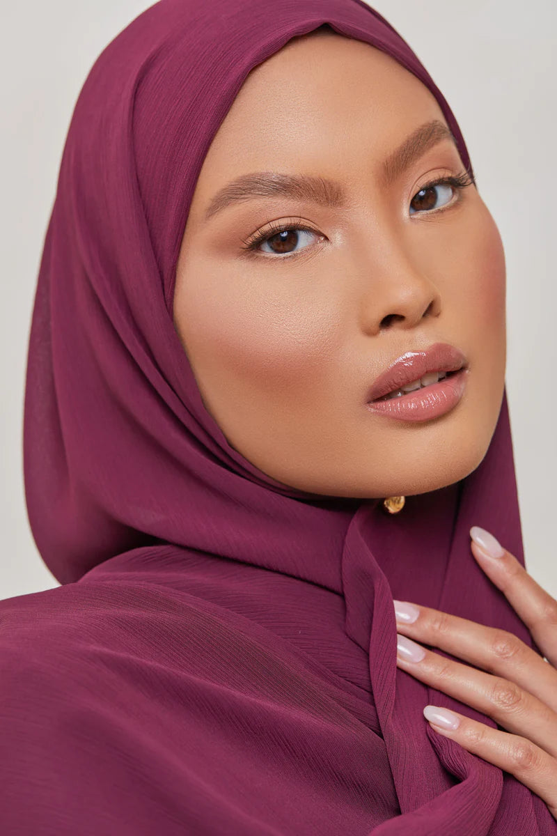 Georgette Crepe Hijab - Blackberry