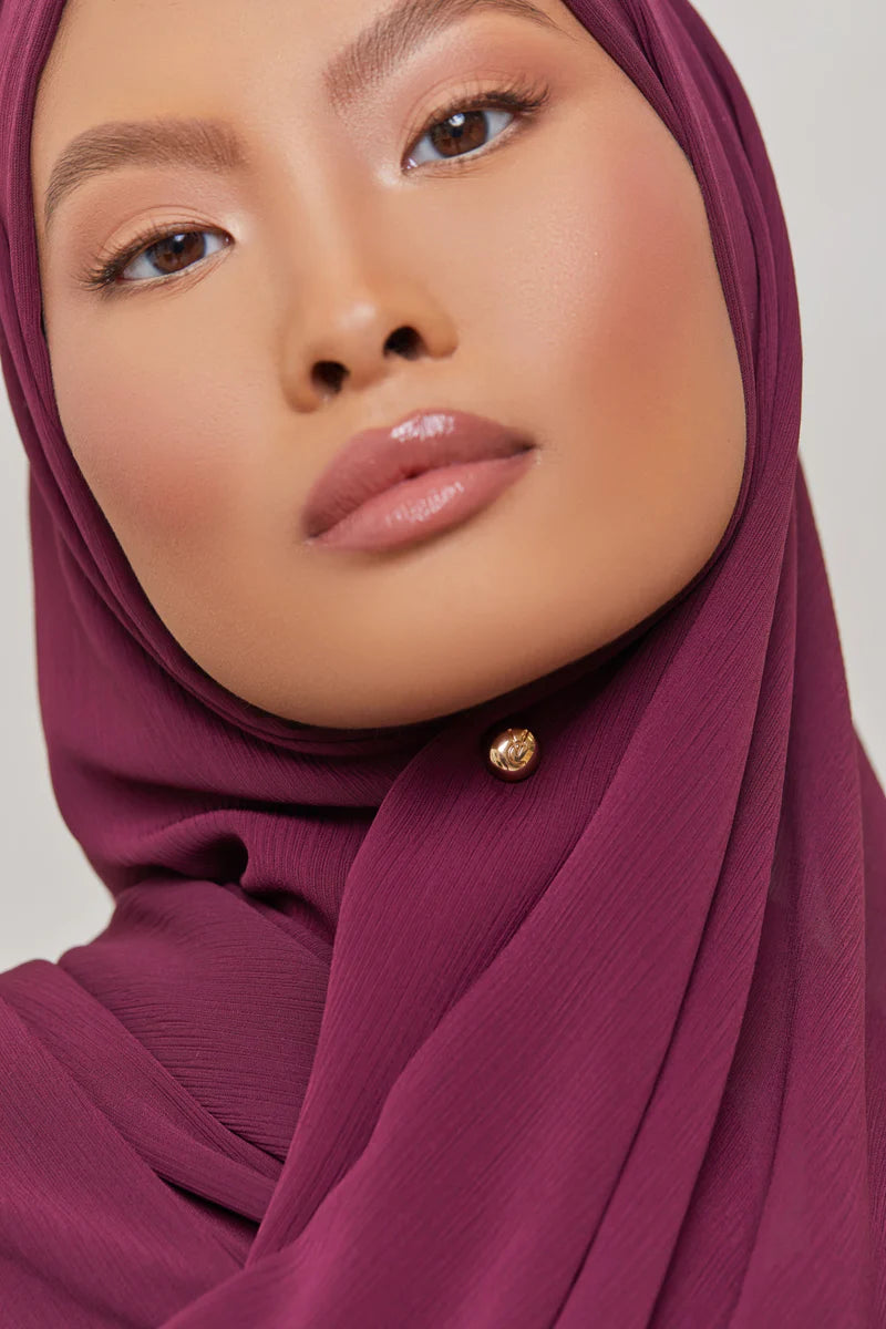 Georgette Crepe Hijab - Blackberry