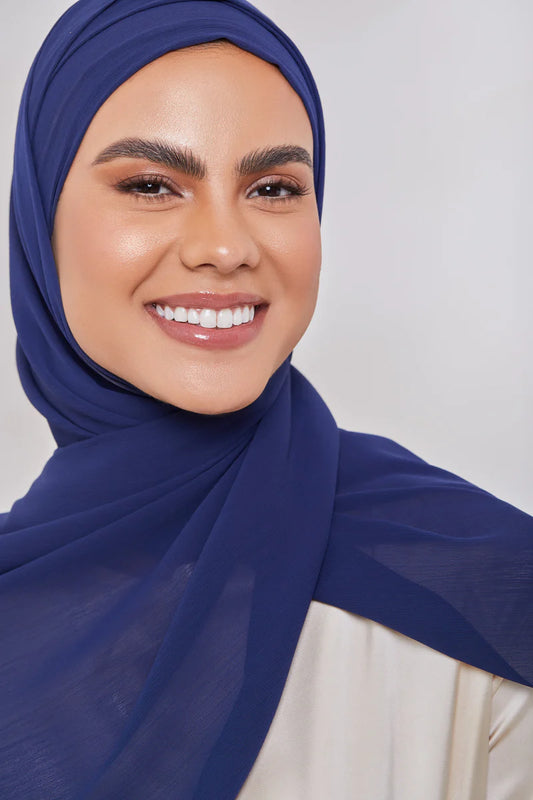 Georgette Crepe Hijab - Blue Berry