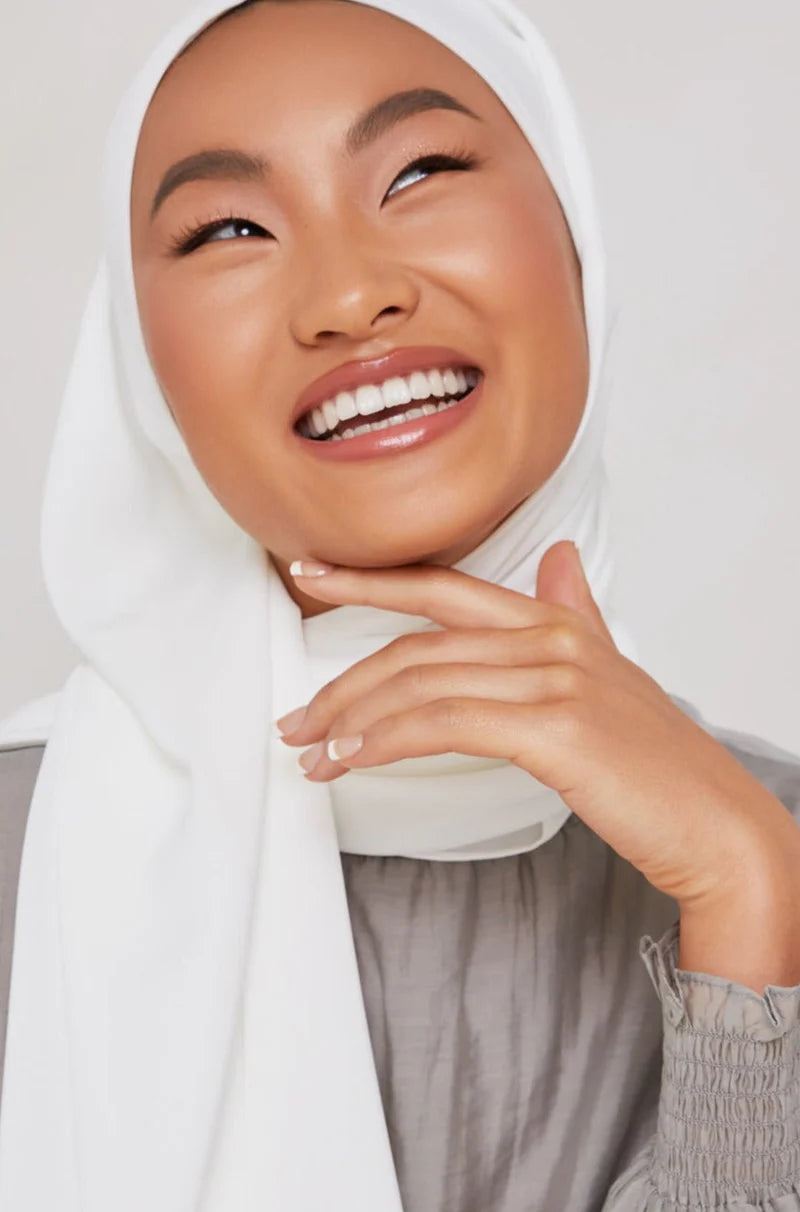 Medina Silk Hijab - Pearl