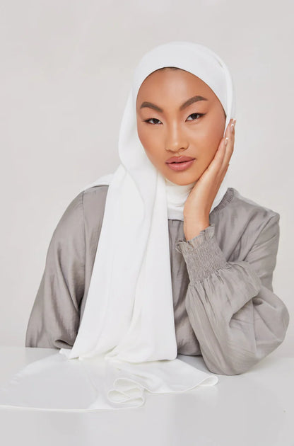 Medina Silk Hijab - Pearl